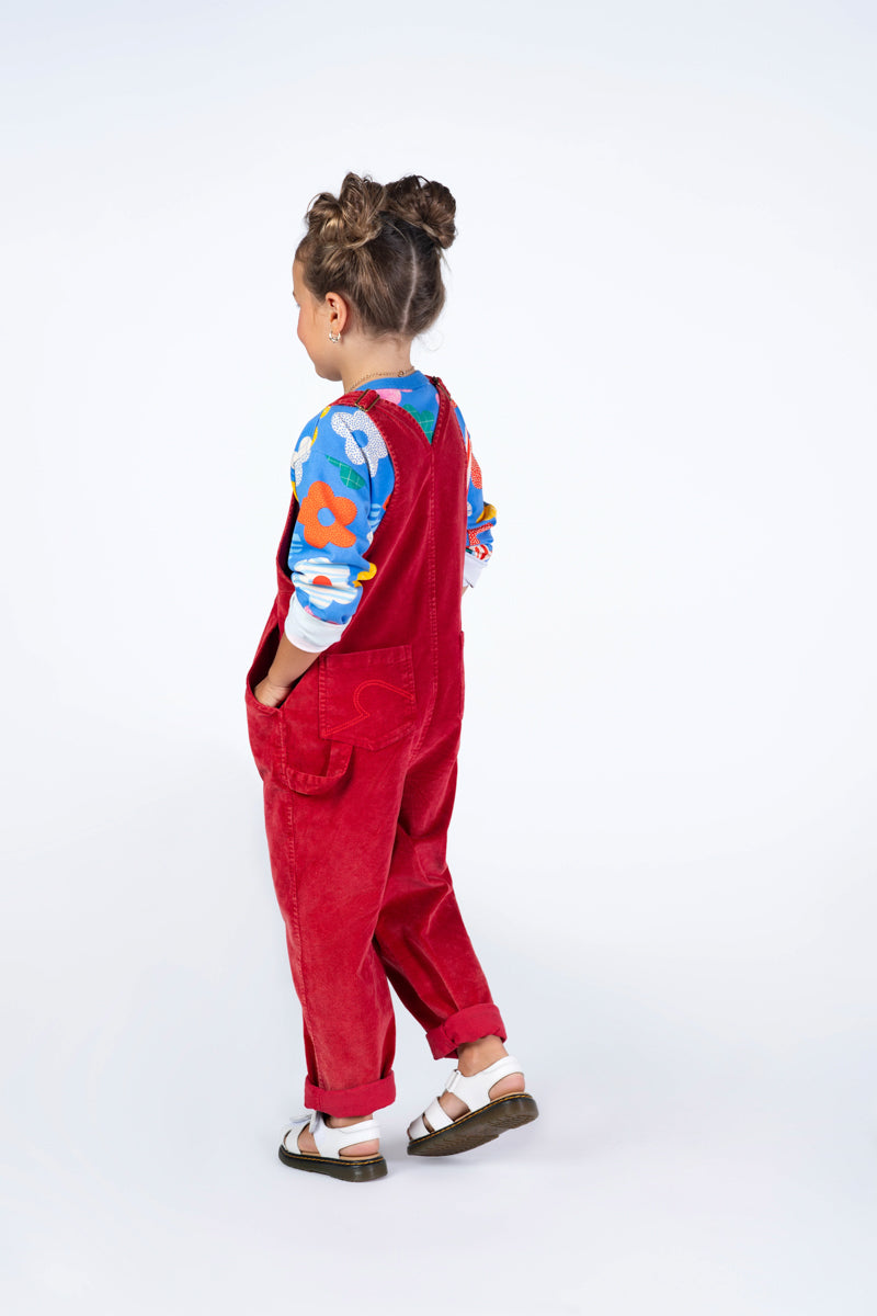 Cord Overalls - Red