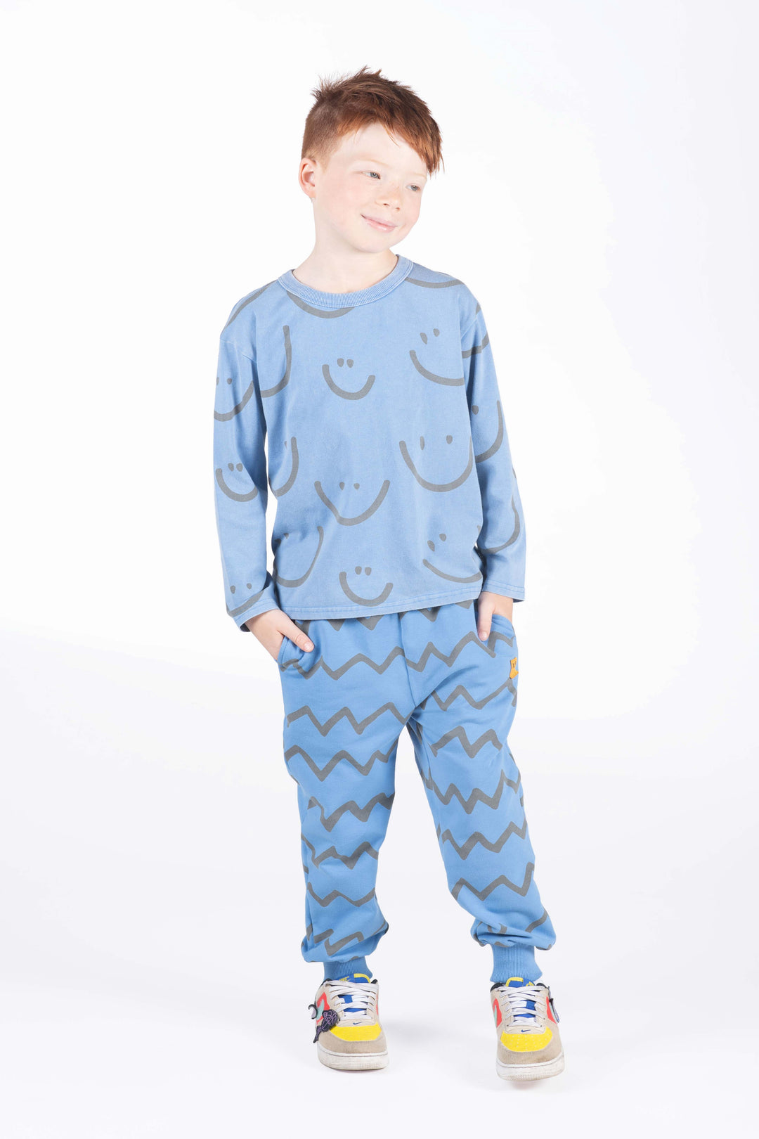 Rock Your Baby Blue Zig Zag Trackies