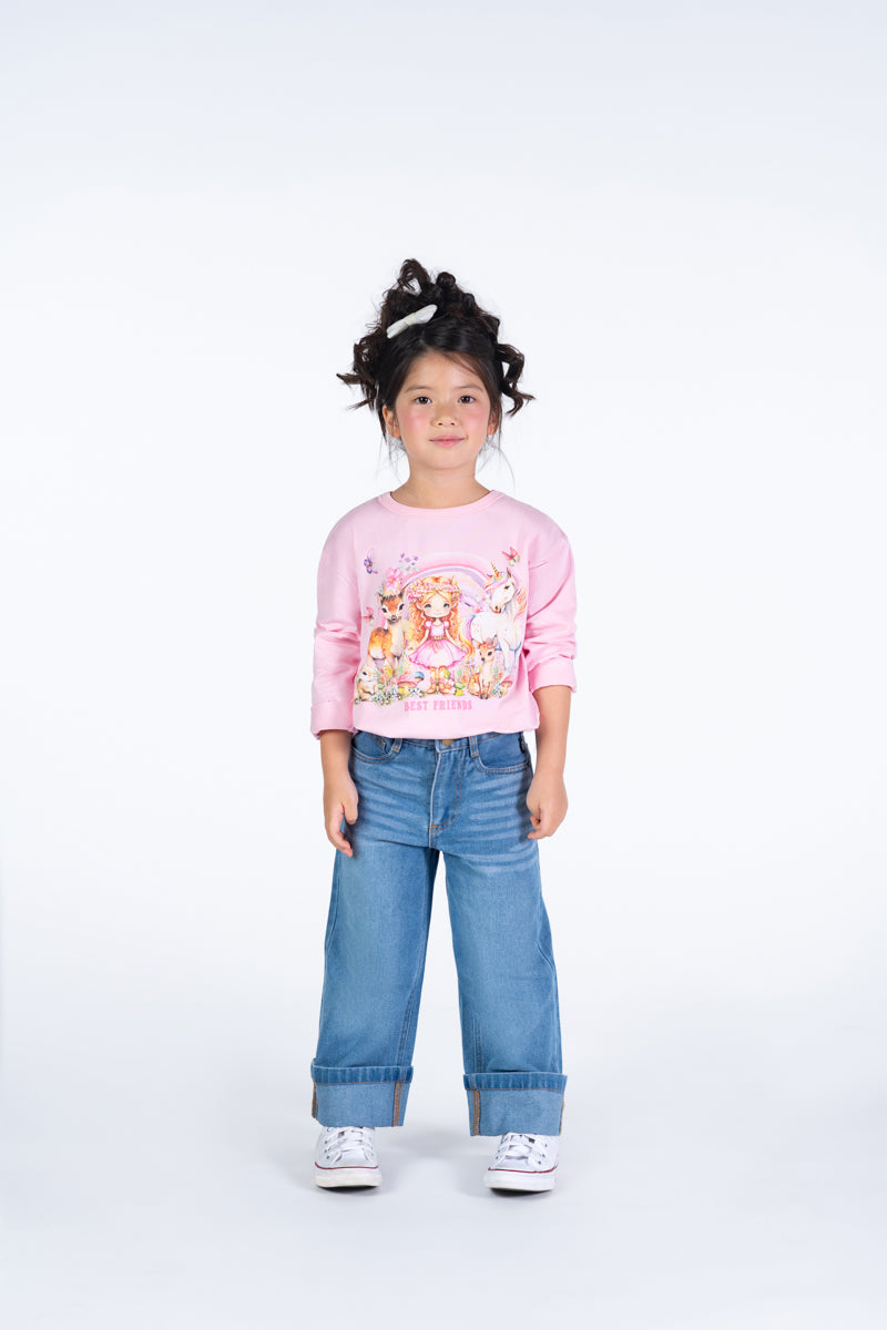 Flared Loose Fit Denim Jeans
