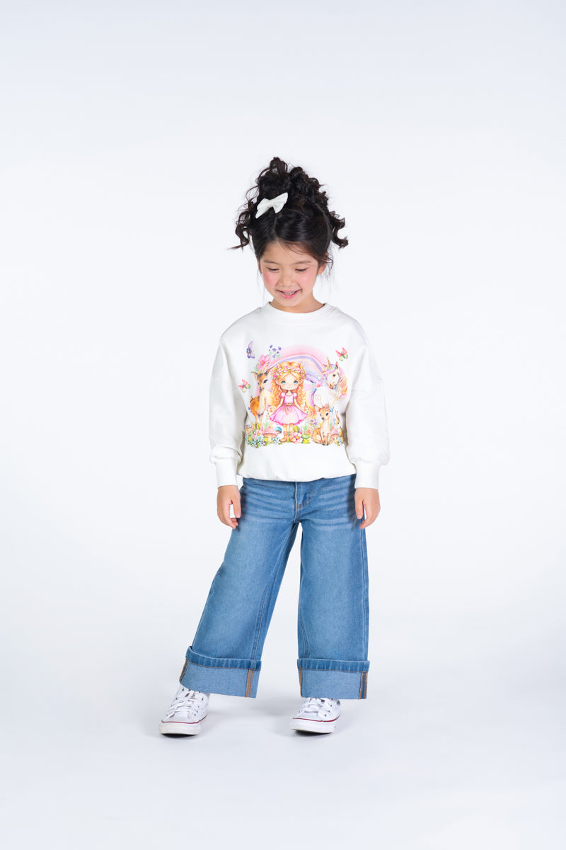 Flared Loose Fit Denim Jeans