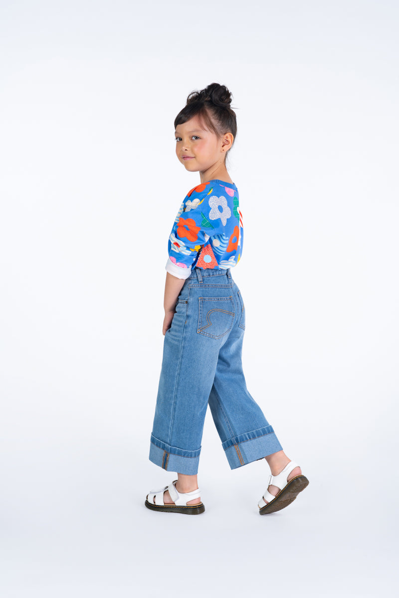 Flared Loose Fit Denim Jeans