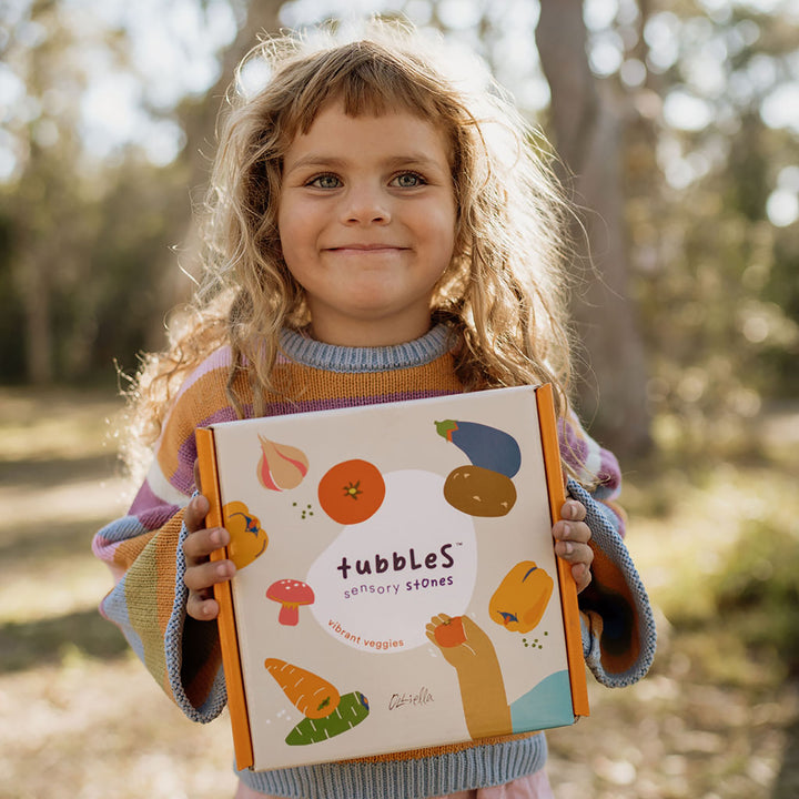 Olli Ella Tubbles Sensory Stones - Vibrant Veggies