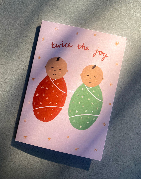 Twins! New Baby Greeting Card