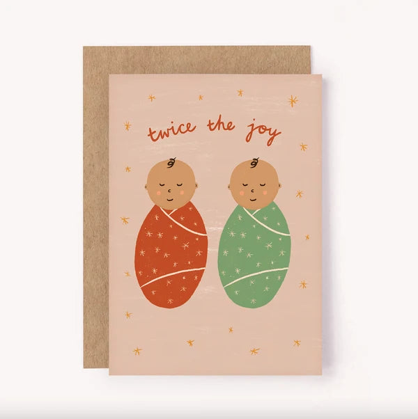 Twins! New Baby Greeting Card