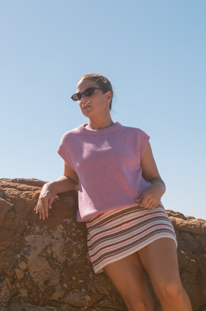 Grown Ladies Sunshine Stripe Knit Skirt
