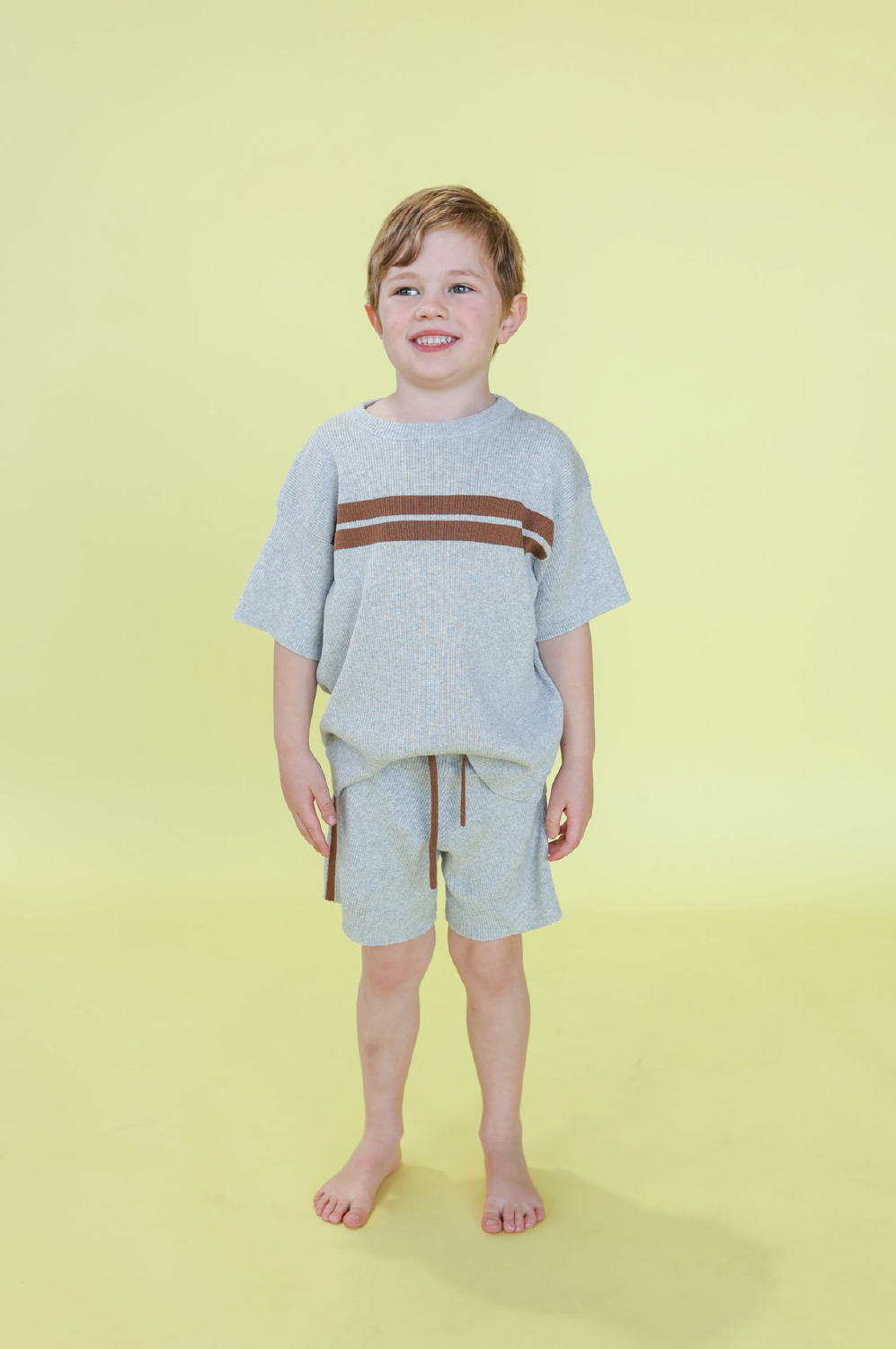 Grown Striped Ribbed Shorts