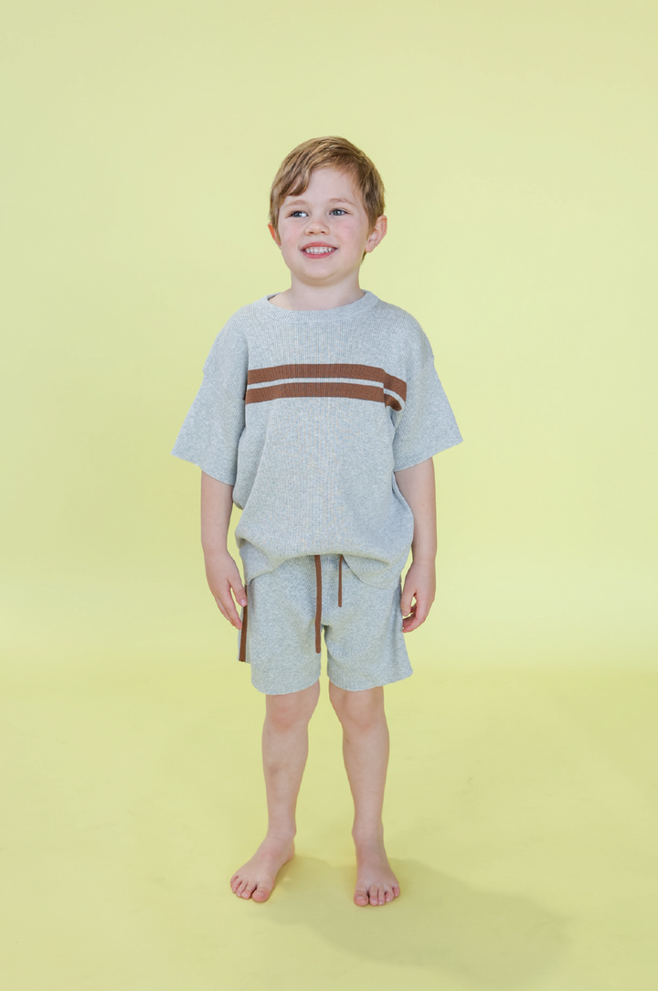 Grown Striped Ribbed Shorts