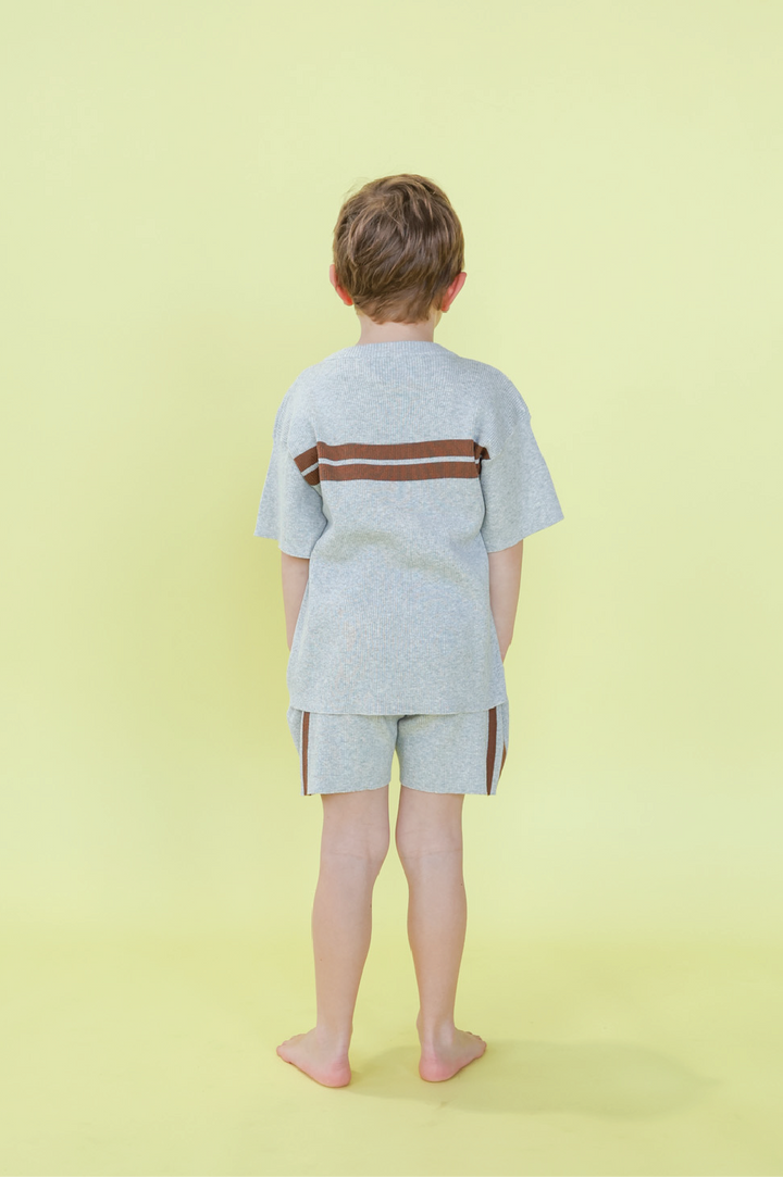 Grown Striped Ribbed Shorts