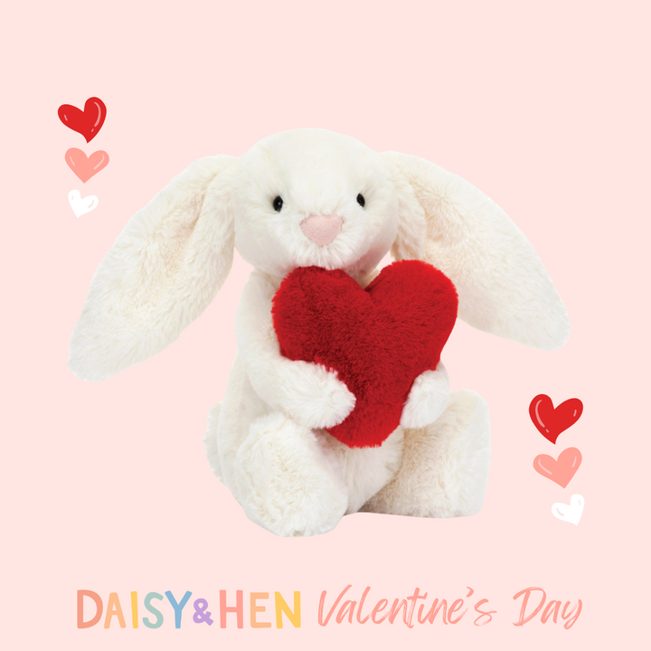 Jellycat Bashful Bunny Little - Red Love Heart