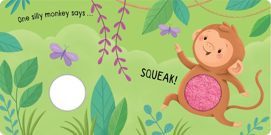 Squeaky Plush Board Book - Five Silly Monkeys