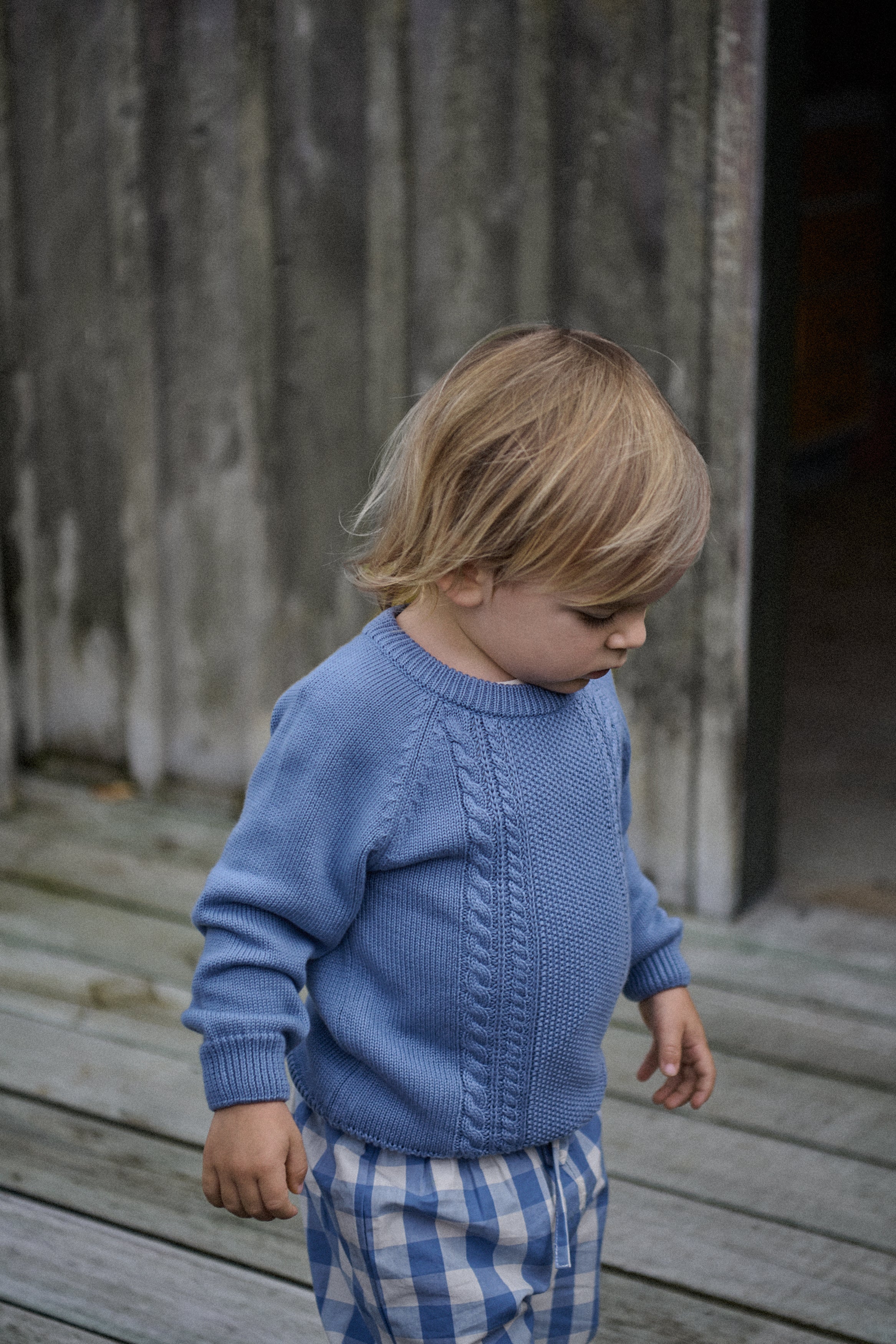 Billy Jumper - Dusky Blue Cable Knit