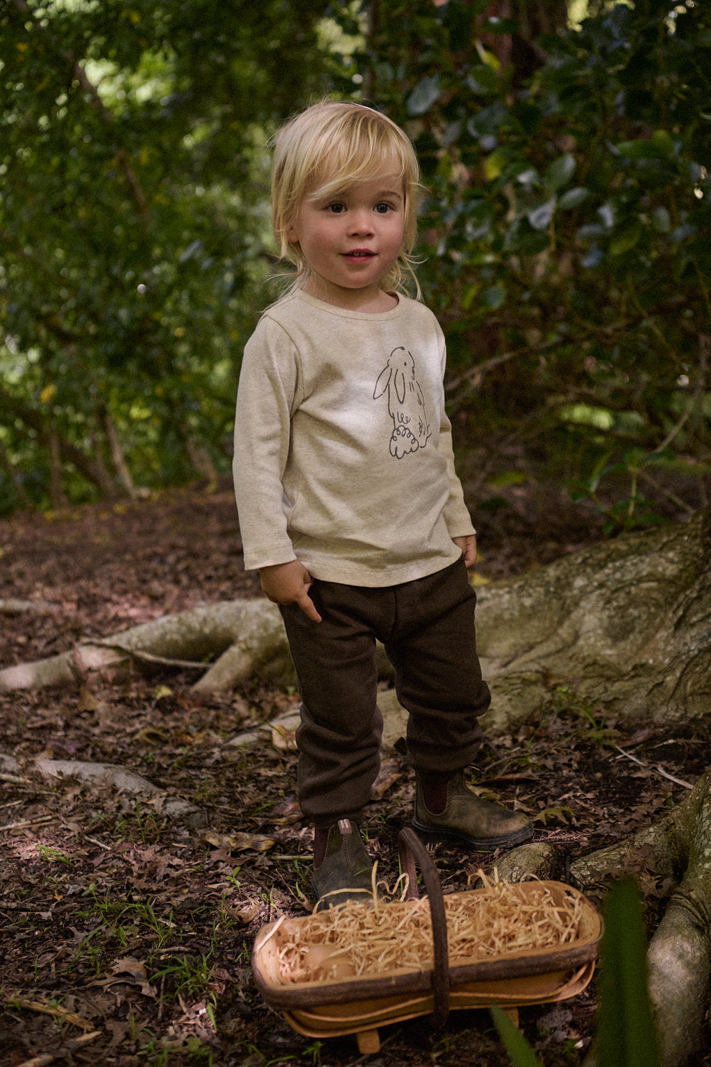 Long Sleeve River Tee - Bramble Bunny Print
