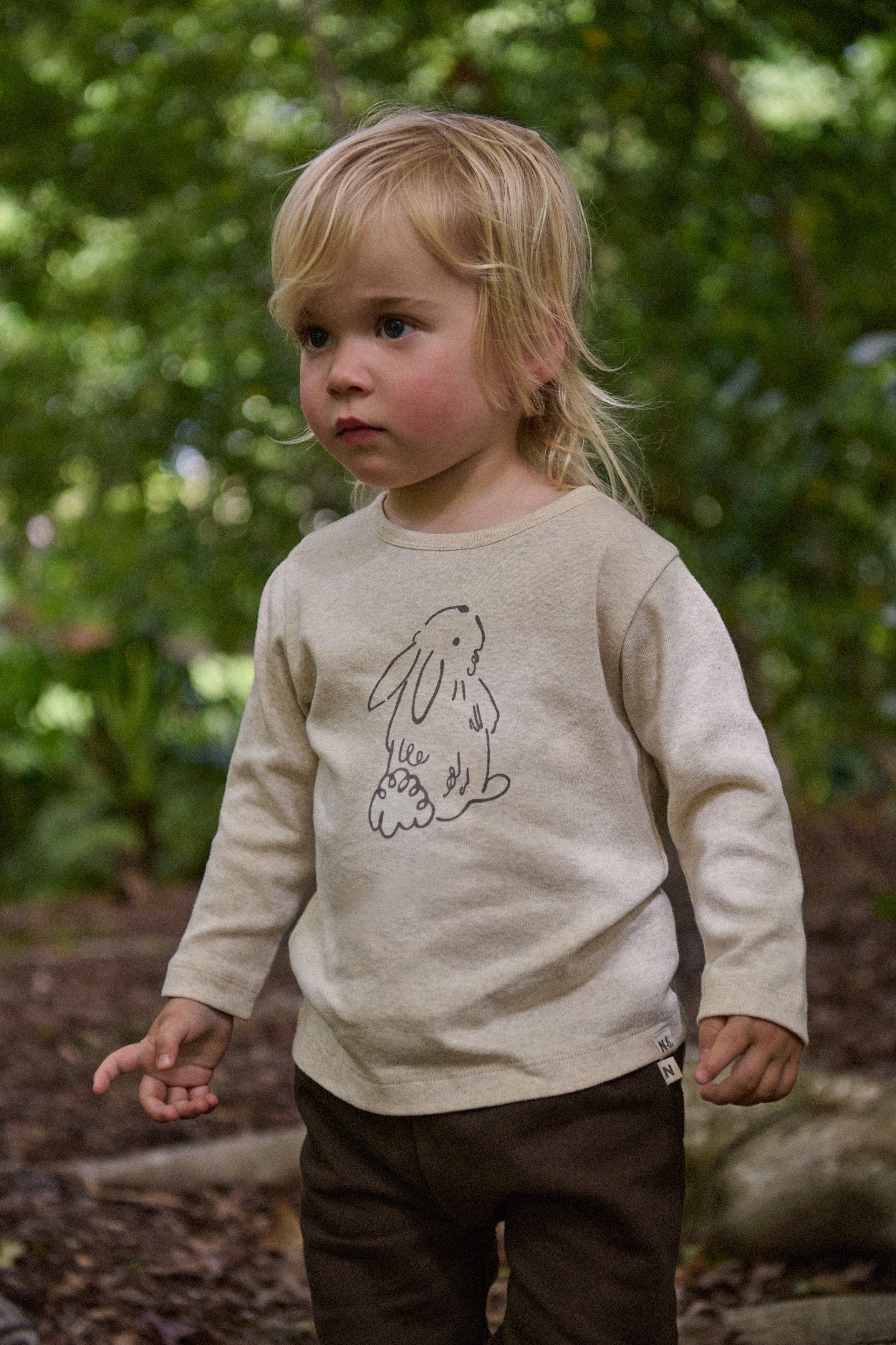 Long Sleeve River Tee - Bramble Bunny Print