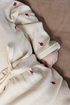 Footed Rompers - Radish Print