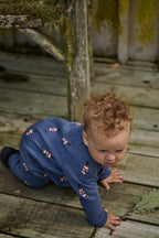 Long Sleeve Juno Romper - Best Friend Indigo Print