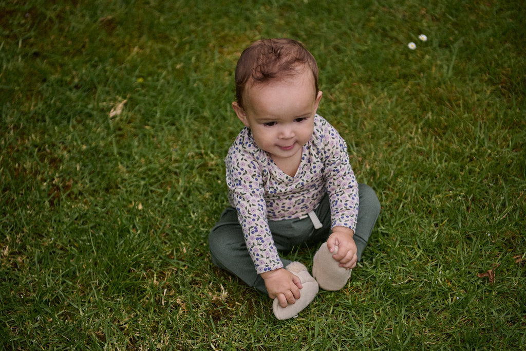Longsleeve Bodysuit Pointelle Briarwood Lilac Print