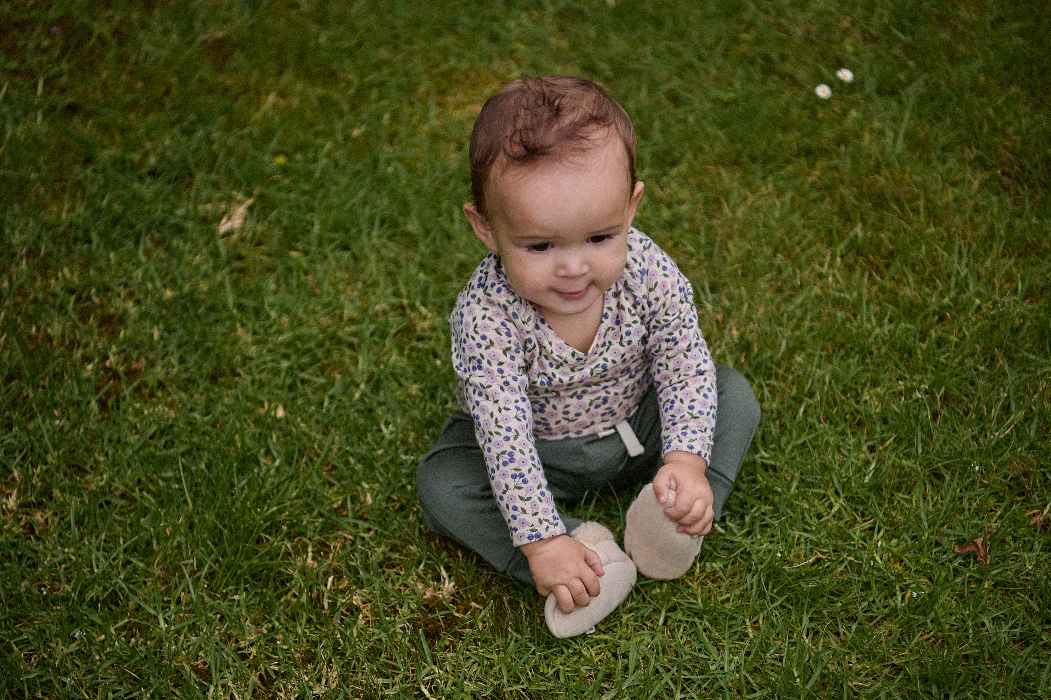 Longsleeve Bodysuit Pointelle Briarwood Lilac Print
