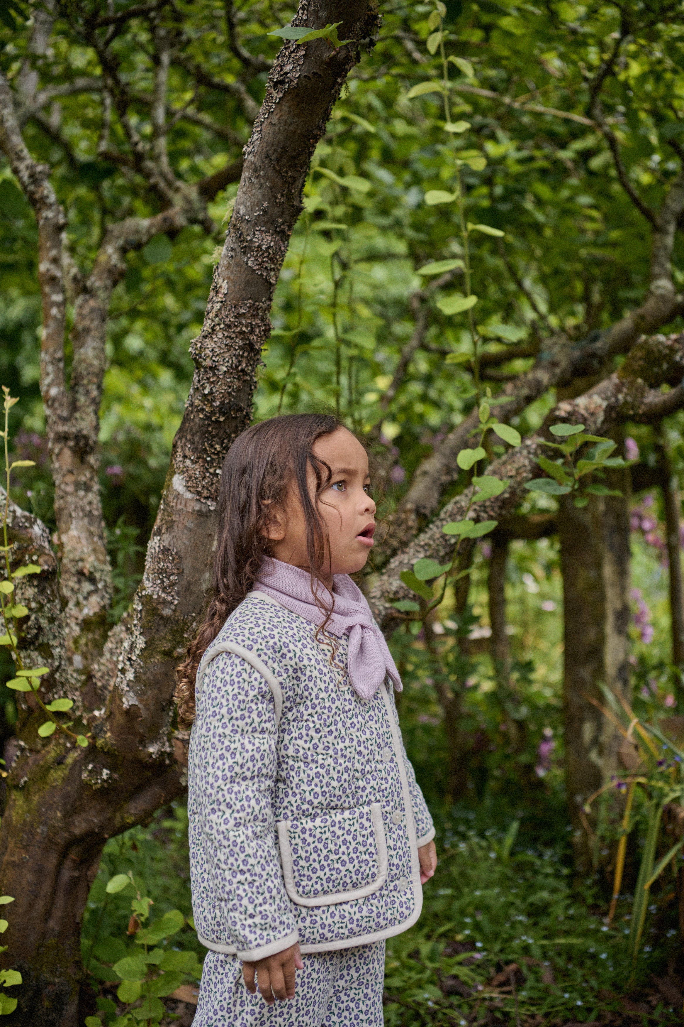 Edith Quilted Jacket Briarwood Heron Print