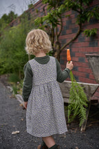 Amelia Pinafore Briarwood Heron Print