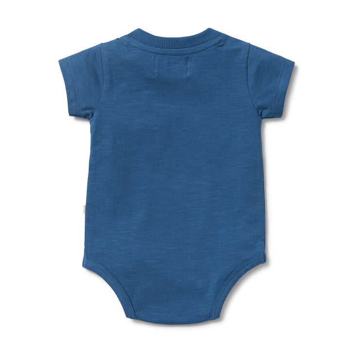 Wilson and Frenchy Dark Blue Organic Pocket Bodysuit