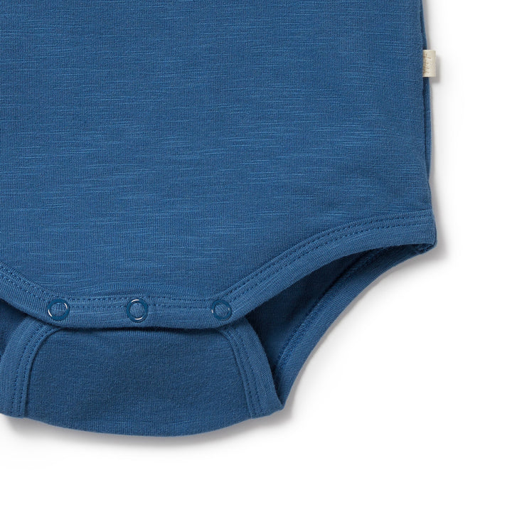 Wilson and Frenchy Dark Blue Organic Pocket Bodysuit