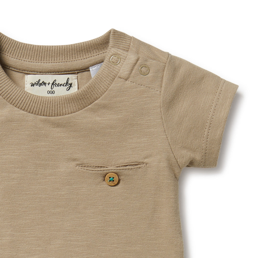 Wilson and Frenchy Driftwood Organic Pocket Bodysuit