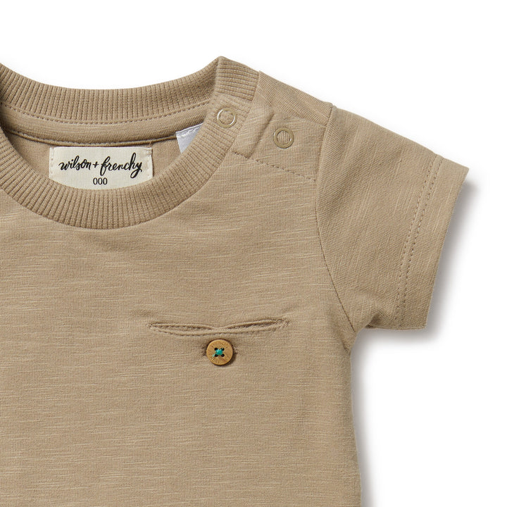 Wilson and Frenchy Driftwood Organic Pocket Bodysuit