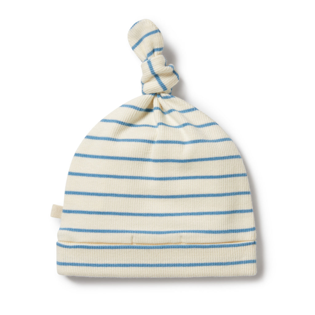 Petit Blue Organic Knot Hat