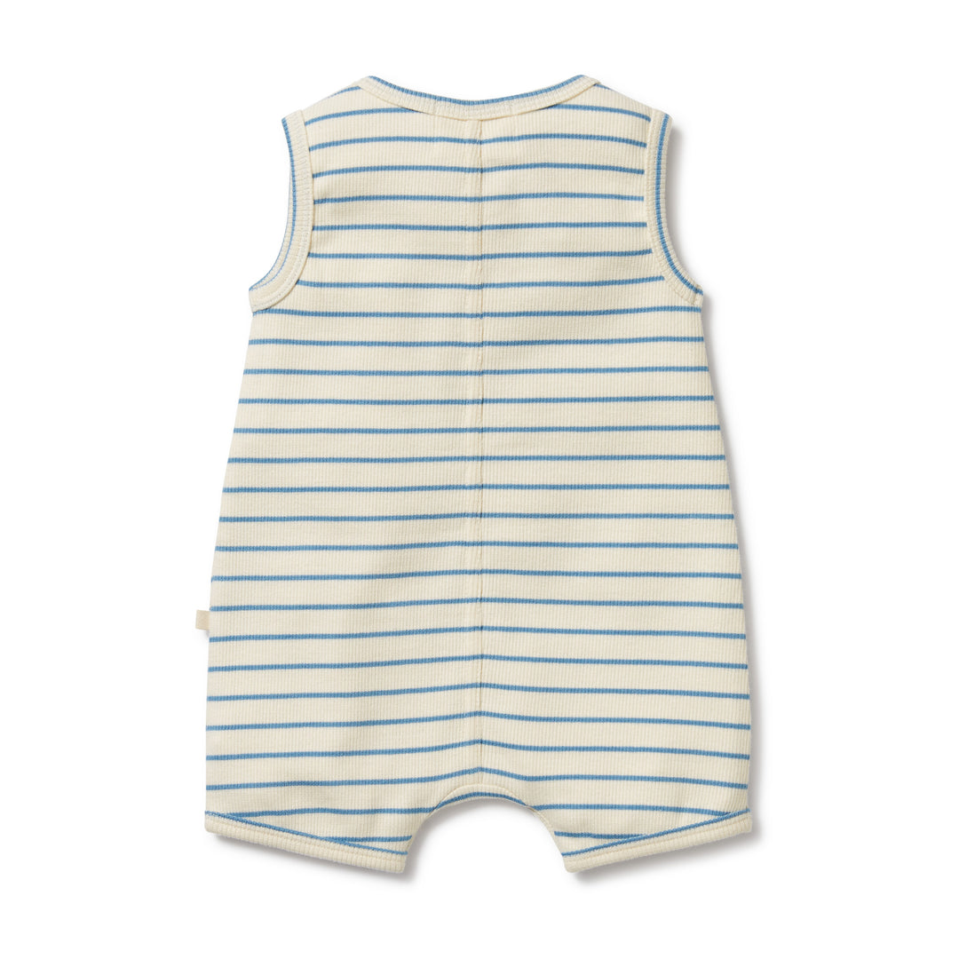 Wilson and Frenchy Petit Blue Organic Henley Growsuit