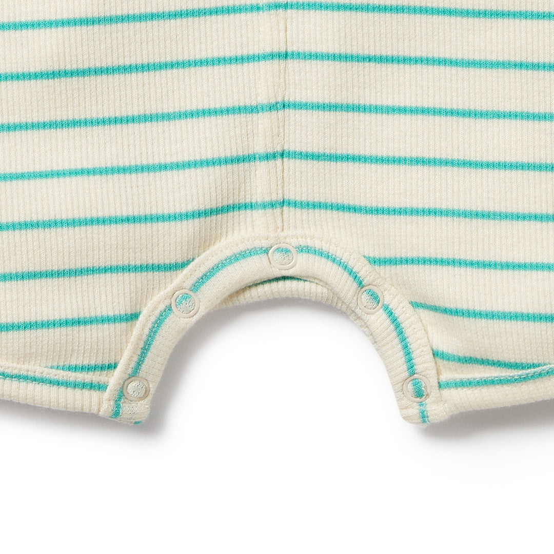 Wilson and Frenchy Petit Green Organic Henley Growsuit