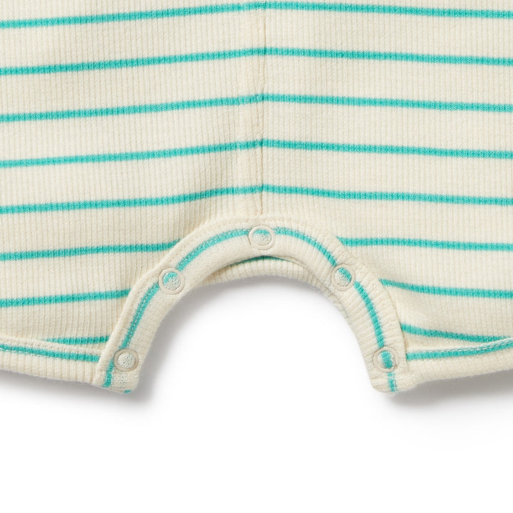 Wilson and Frenchy Petit Green Organic Henley Growsuit