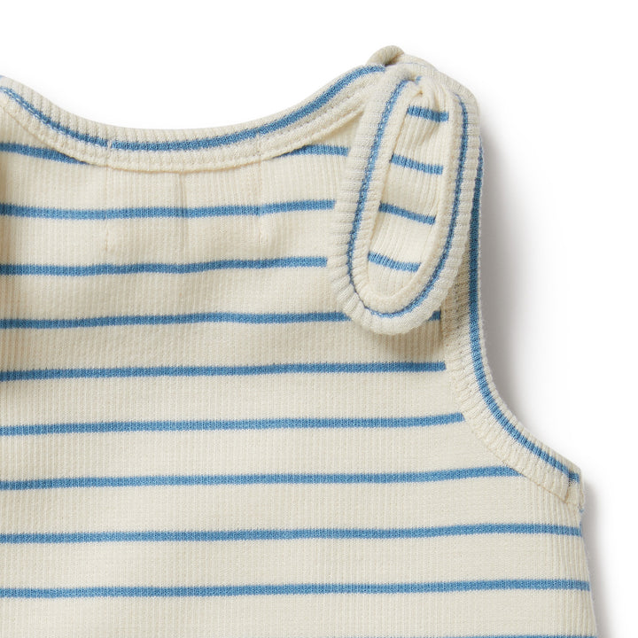 Wilson and Frenchy Petit Blue Organic Tie Singlet