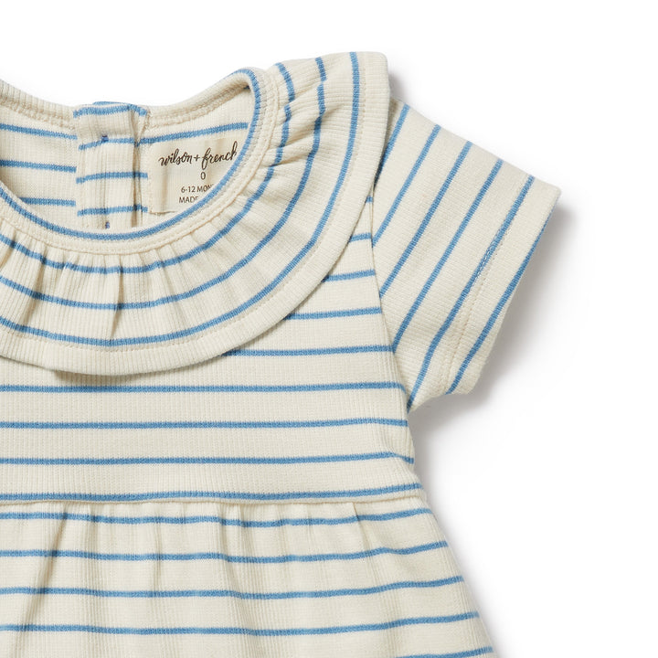 Wilson and Frenchy Petit Blue Organic Ruffle Dress