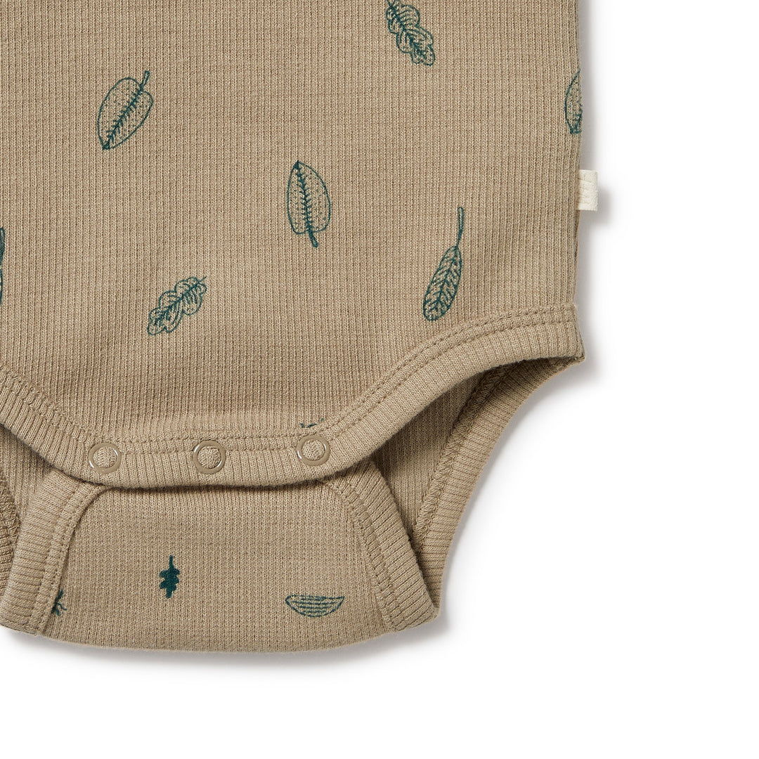 Wilson and Frenchy Jungle Leaf Organic Henley Bodysuit