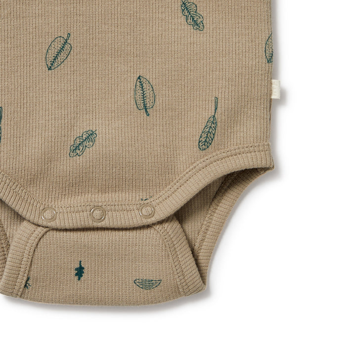 Wilson and Frenchy Jungle Leaf Organic Henley Bodysuit