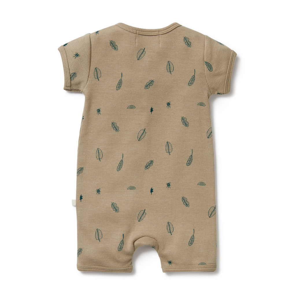 Wilson and Frenchy Jungle Leaf Organic Boyleg Zipsuit
