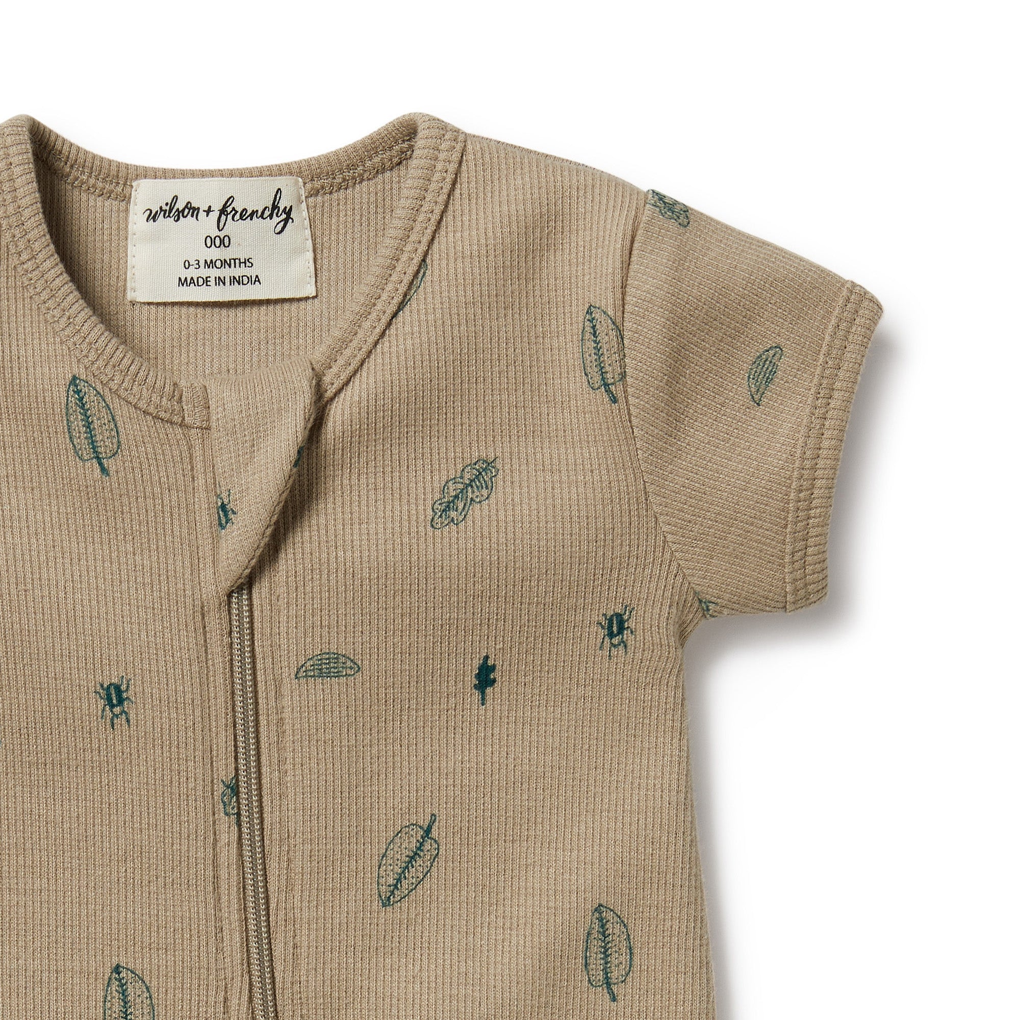 Wilson and Frenchy Jungle Leaf Organic Boyleg Zipsuit