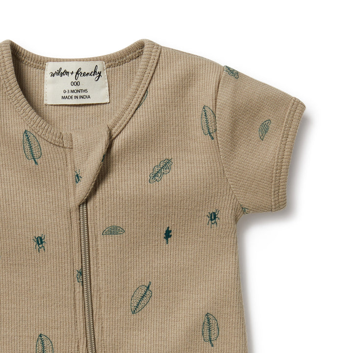 Wilson and Frenchy Jungle Leaf Organic Boyleg Zipsuit