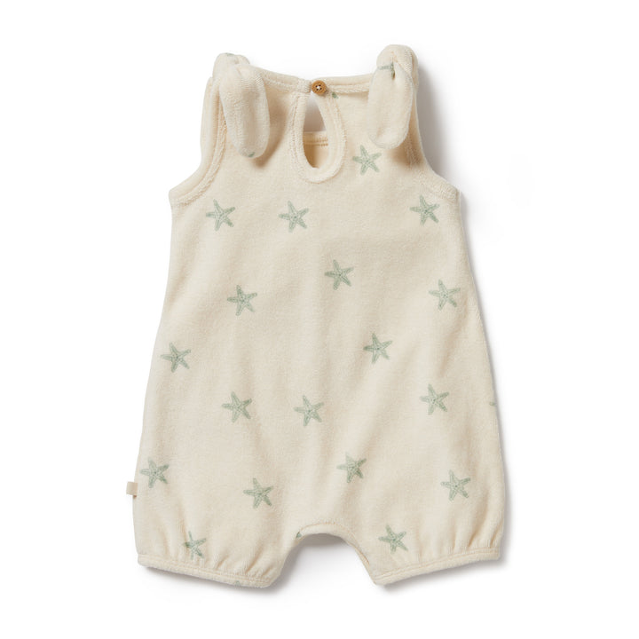 Wilson and Frenchy Tiny Starfish Organic Terry Tie Playsuit