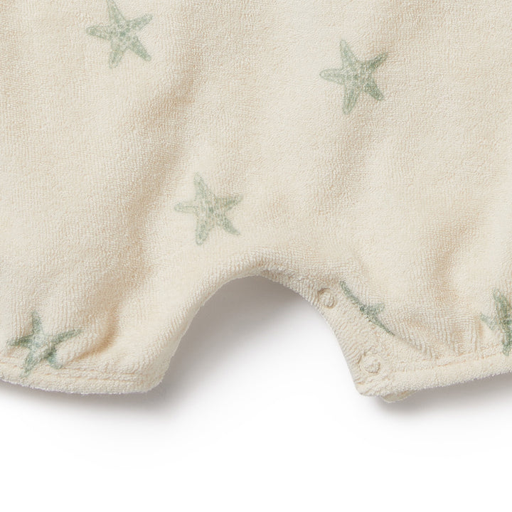 Wilson and Frenchy Tiny Starfish Organic Terry Tie Playsuit