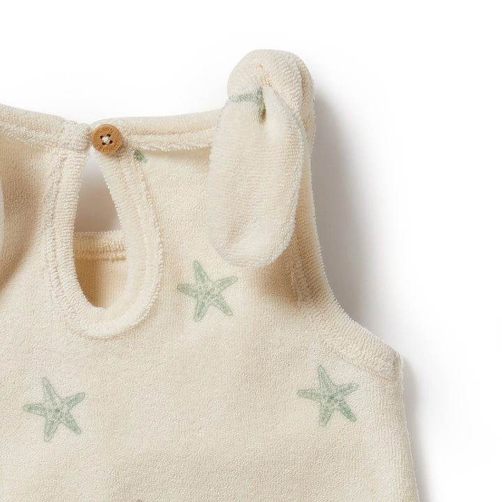Wilson and Frenchy Tiny Starfish Organic Terry Tie Playsuit