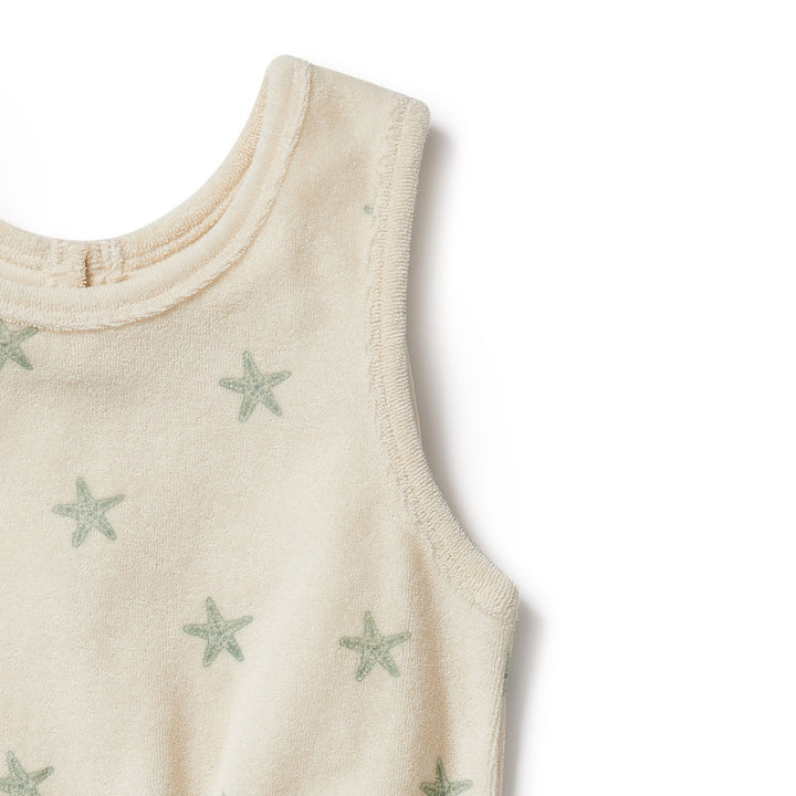 Wilson and Frenchy Tiny Starfish Organic Terry Playsuit