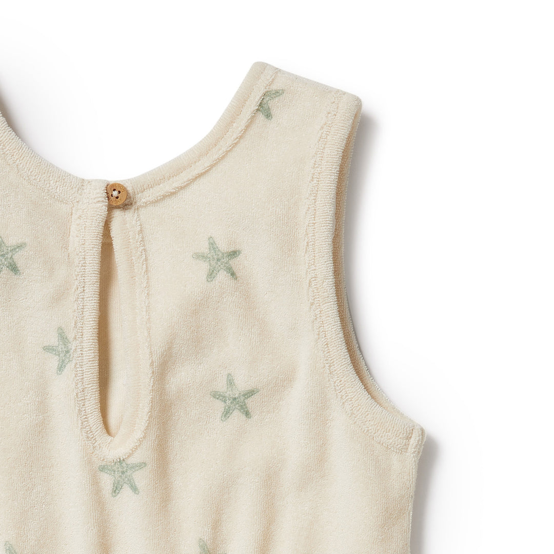 Wilson and Frenchy Tiny Starfish Organic Terry Playsuit