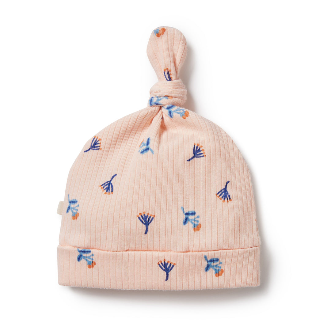 Wilson and Frenchy Little Flower Organic Rib Knot Hat