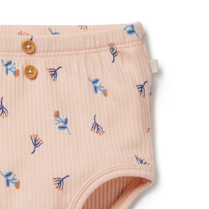Wilson and Frenchy Little Flower Organic Rib Nappy Pant