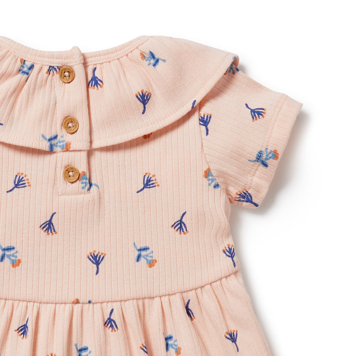 Wilson and Frenchy Little Flower Organic Rib Ruffle Dress