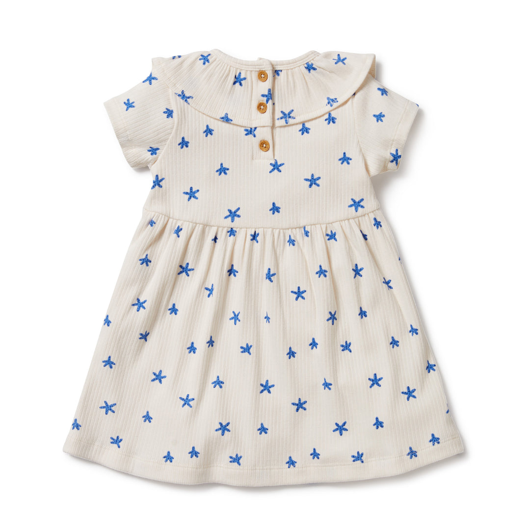 Wilson and Frenchy Little Starfish Organic Rib Ruffle Dress