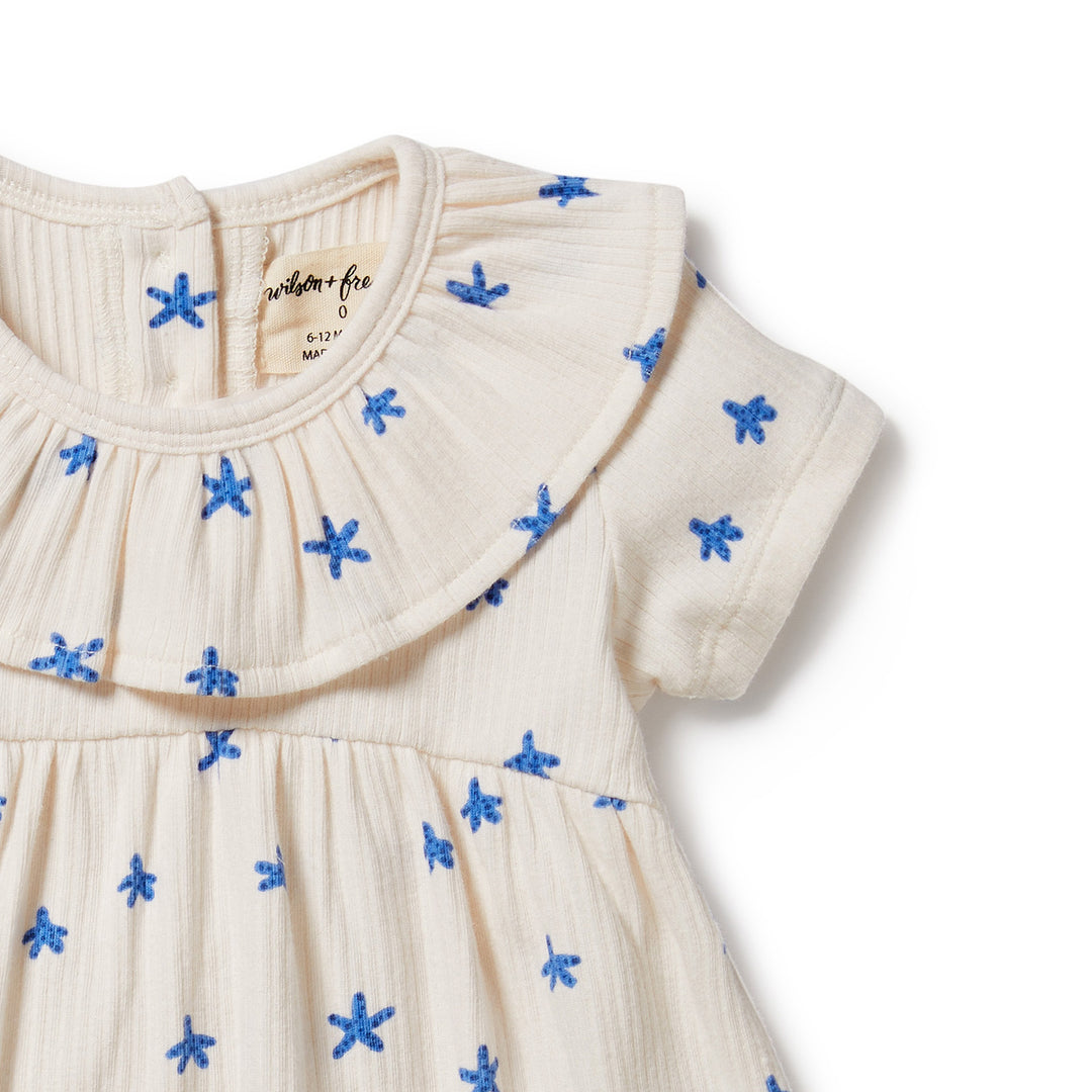 Wilson and Frenchy Little Starfish Organic Rib Ruffle Dress