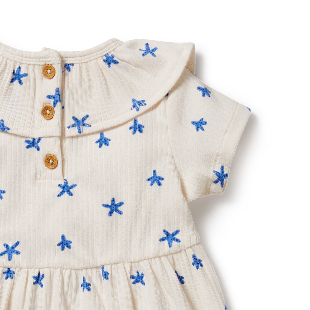 Wilson and Frenchy Little Starfish Organic Rib Ruffle Dress