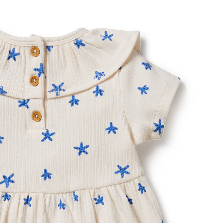 Wilson and Frenchy Little Starfish Organic Rib Ruffle Dress